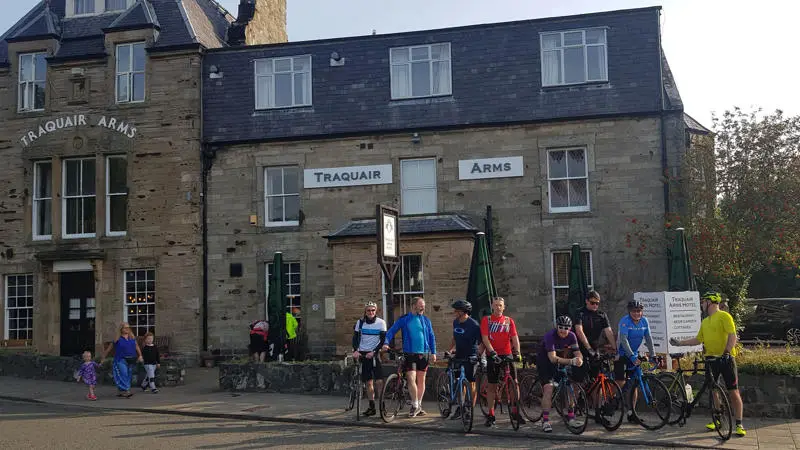 Traquair Arms on Scotland coast to coast cycle